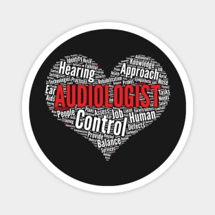 Audiologist Heart Shape Word Cloud Audiology Doctor print Magnet